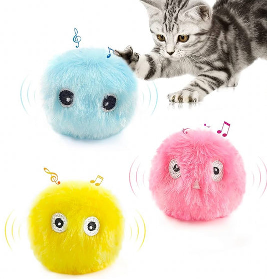 Jouet Interactif en Peluche avec Balle à l'Herbe à Chat pour Chatons
